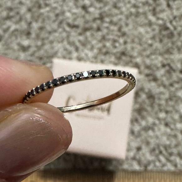 CATBIRD - 14K Yellow Gold Fairy Light Eternity Black Diamond Band - Picture 1 of 16